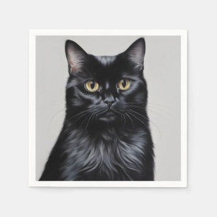 Zwarte kat servet
