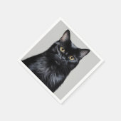 Zwarte kat servet (Hoek)