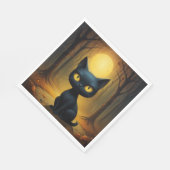 Zwarte kat servet (Hoek)