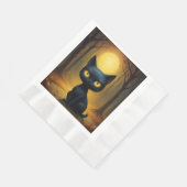 Zwarte kat servet (Hoek)