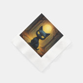 Zwarte kat servet (Hoek)