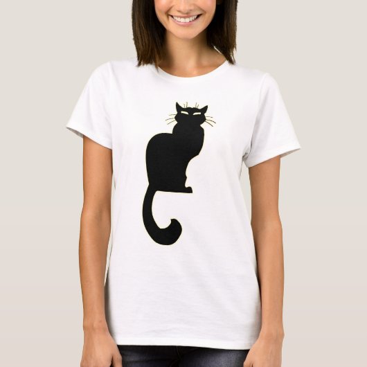 Zwarte kat-Shirt voor dames T-shirt (Voorkant)