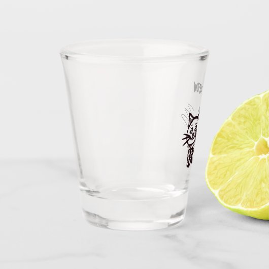 Zwarte kat shot glas (Links)