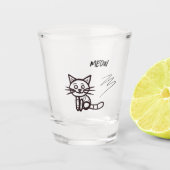 Zwarte kat shot glas (Voorkant)