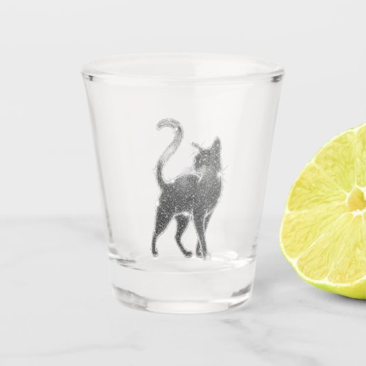Zwarte Kat shotglas Shot Glas (Voorkant)