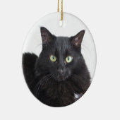 Zwarte kat-sierplant keramisch ornament (Rechts)