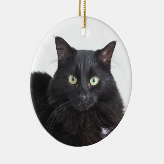 Zwarte kat-sierplant keramisch ornament (Rechts)