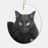 Zwarte kat-sierplant keramisch ornament (Links)