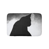 Zwarte kat silhouet badmat (Voorkant)