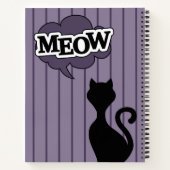 Zwarte kat silhouet cartoon notitieboek (Achterkant)