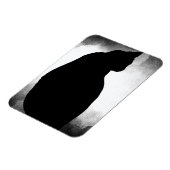 Zwarte kat silhouet foto magneet (Linkerzijde)