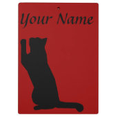 Zwarte kat-silhouet Klembord (Achterkant)