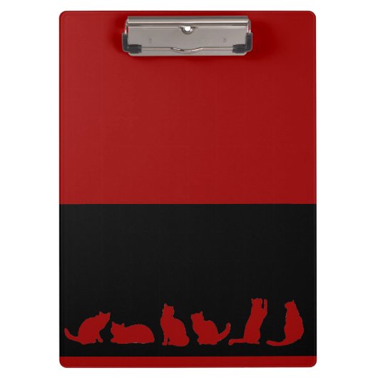 Zwarte kat-silhouet Klembord (Voorkant)