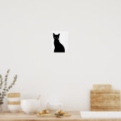 Zwarte Kat Silhouet Muur Kunst Poster (Keuken)
