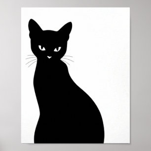 Zwarte Kat Silhouet Muur Kunst Poster