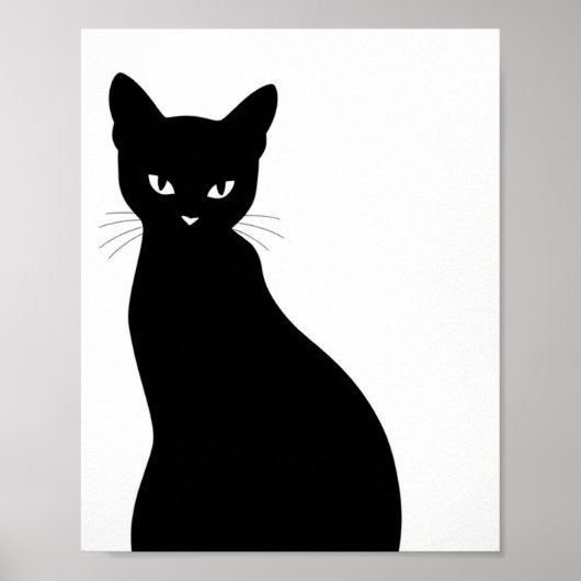 Zwarte Kat Silhouet Muur Kunst Poster (Voorkant)