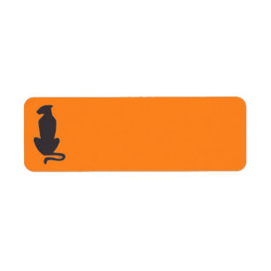 Zwarte Kat Silhouet oranje retouradreslabels Etiket