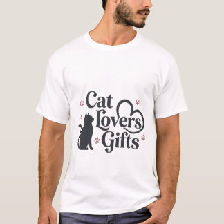 Zwarte kat silhouet pootafdruk ontwerp met stijl t-shirt
