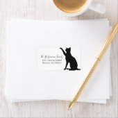 Zwarte Kat Silhouet Retouradres Etiket (Insitu)
