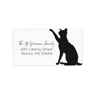 Zwarte Kat Silhouet Retouradres Etiket