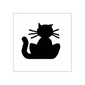 Zwarte kat silhouet rubberen stempel (Afrduk)