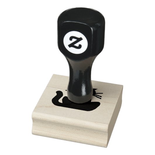 Zwarte kat silhouet rubberen stempel (Stempel)