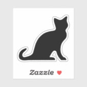 Zwarte kat silhouet vinyl sticker (Vel)