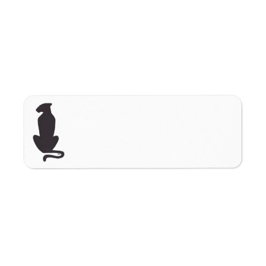 Zwarte Kat Silhouet witte retouradreslabels Etiket (Voorkant)