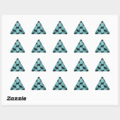 Zwarte kat silhouetpatroon op turquoise sticker (Vel)