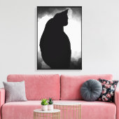 Zwarte kat Silhouette Canvas 15x21 aanpassen (Insitu (Woonkamer))