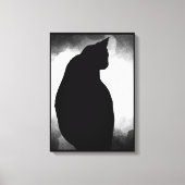 Zwarte kat Silhouette Canvas 15x21 aanpassen Afdruk (Voorkant)