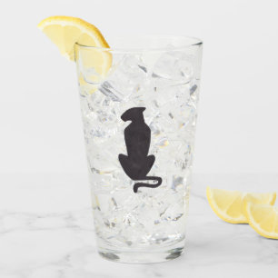 Zwarte kat Silhouette Collins glazen tumbler