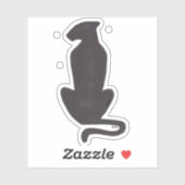 Zwarte kat Silhouette-contoursticker Sticker (Vel)