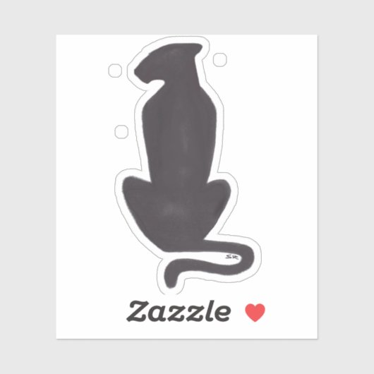 Zwarte kat Silhouette-contoursticker Sticker (Vel)