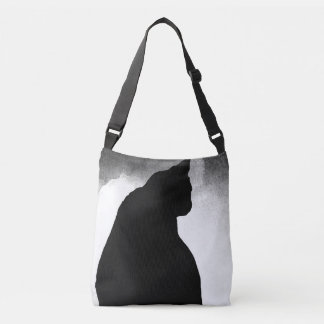 Zwarte kat Silhouette Cross Body Bag Medium Crossbody Tas
