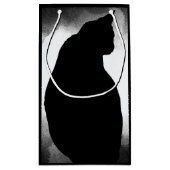 Zwarte Kat Silhouette Gift Bag Klein Cadeauzakje (Achterkant)