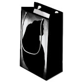 Zwarte Kat Silhouette Gift Bag Klein Cadeauzakje (Achterkant Gekanteld)