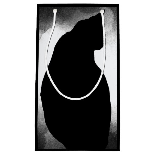 Zwarte Kat Silhouette Gift Bag Klein Cadeauzakje (Voorkant)