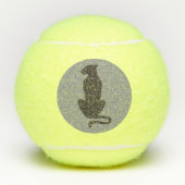 Zwarte Kat Silhouette grijs Penn tennisballen (Voorkant)