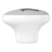 Zwarte kat Silhouette grijze keramische knop (Zijkant)