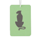 Zwarte Kat Silhouette groene auto luchtverfrisser (Achterkant)