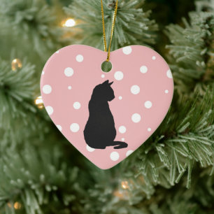 Zwarte kat Silhouette keramische keramiek Keramisch Ornament