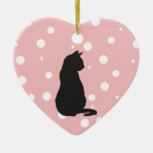 Zwarte kat Silhouette keramische keramiek Keramisch Ornament (Voorkant)