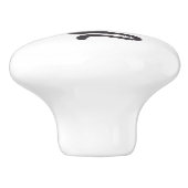 Zwarte kat Silhouette keramische knop (Zijkant)