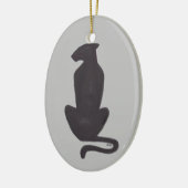 Zwarte kat Silhouette keramische versiering met tw Keramisch Ornament (Links)