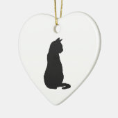 Zwarte kat Silhouette kerstkunst Keramisch Ornament (Links)