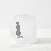 Zwarte kat Silhouette matglazen mok (Voorkant links)