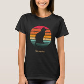 Zwarte kat Silhouette op verharde regenboog T-shirt (Voorkant)