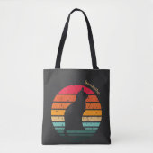 Zwarte kat Silhouette op verharde regenboog Tote Bag (Voorkant)