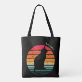 Zwarte kat Silhouette op verharde regenboog Tote Bag (Achterkant)